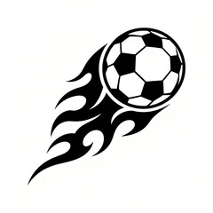 Sports Flaming Soccer Ball Tattoo