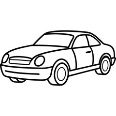 Outline of a stylish twodoor car showcases simplistic automotive form and design