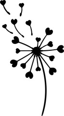 Dandelion hand drawing elegant simple illustration