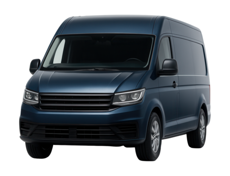 Stylish panel van featuring concealed door hinges and a solid color finish.