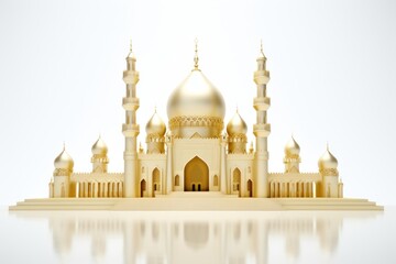 Obraz premium Simple mosque architecture building gold.