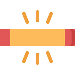 Illustration of a glowing orange and red cylindrical object emitting yellow light on a transparent background symbolizing energy or a magical effect