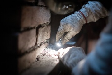 Crafting precision in brickwork with careful inspection and attention to detail during renovation