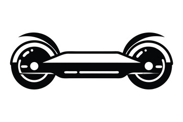 Sleek black selfbalancing scooter with two large wheels glides on a white backdrop