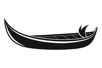 The black gondola boat silhouette represents Venetian culture, history, and a romantic water journey