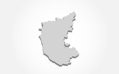Karnataka-map vector stock image in grey color, India state karnataka map image