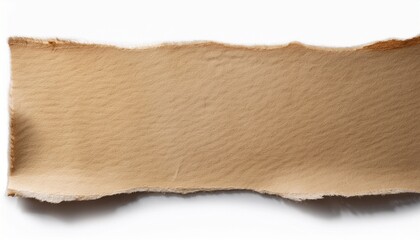 blank torn edge textured paper sheet with a rough surface and natural fiber appearance suitable for design projects scrapbooking or background use isolated on white background
