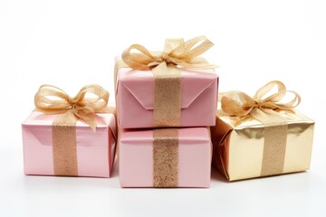 Fototapeta premium Elegant wrapped gift boxes