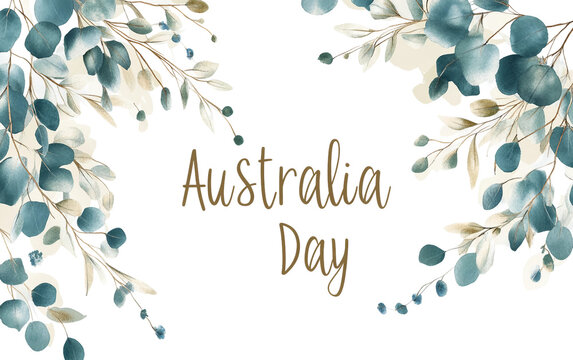 Modern Australia Day banner showcasing bohemian style with creative patterns and joyful holiday theme isolated on transparent background PNG