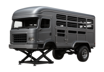 Adjustable-height multi-species animal transport vehicle.