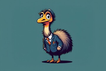 Cartoon Emu Business Professional Suit