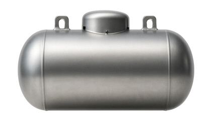 Obraz premium Horizontal propane tank with rounded ends and lifting lugs.