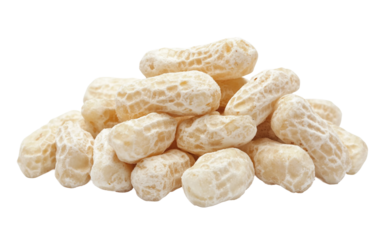 Eco friendly biodegradable packing peanuts in a bundle designed for protective and environmentally conscious packaging isolated on transparent background PNG