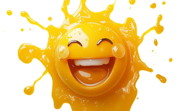 Emoji showing joyful laughter with tears highlighting cheerful emotions and playful expression isolated on transparent background PNG