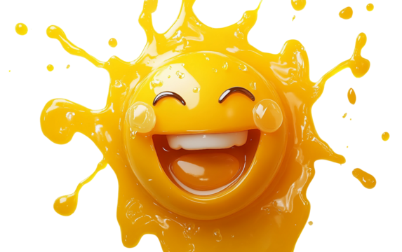 Emoji showing joyful laughter with tears highlighting cheerful emotions and playful expression isolated on transparent background PNG