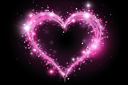 Glowing pink heart illustration