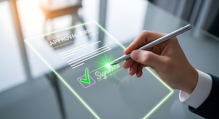 Digital Signature on Approval Form A Modern Business Concept Solution