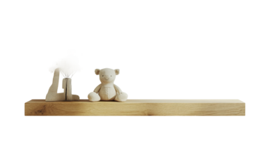 Light oak wooden console table with simple design enhancing aesthetic appeal in living spaces isolated on transparent background PNG