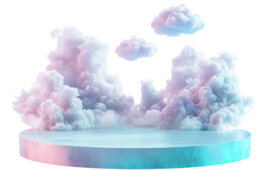 Floating pastel pink and aqua shapes in soft tones for minimalistic and vibrant visual compositions isolated on transparent background PNG