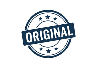 Authenticity stamp with stars and circular badge design