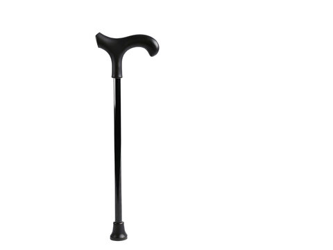A detailed view of a walking stick on a white background, ideal for use in illustrations or designs