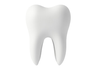 A single white tooth on a white background, suitable for dental or medical use