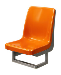 Plastic subway seat featuring a built-in metal support frame.