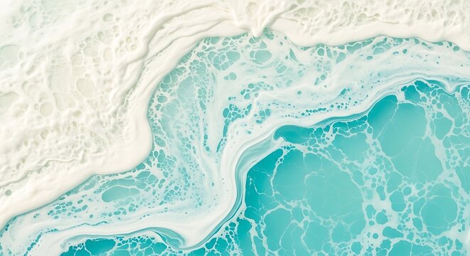 Abstract ocean waves and sandy beach aerial view background texture