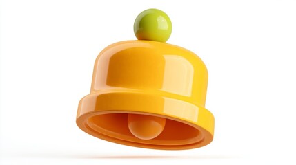 Fototapeta premium 3D notification bell icon on white background