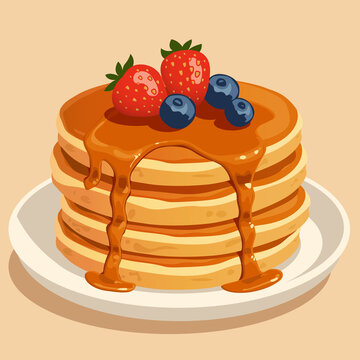 delicious pancake with berries