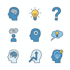Creative Thinking and Problem Solving A Collection of Mind and Idea Icons