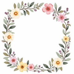 Floral Wreath Illustration Perfect for Wedding Invitations, Greeting Cards, and Elegant Designs