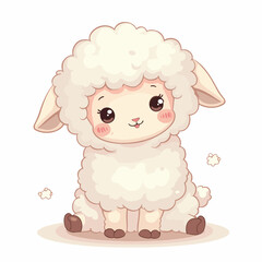Cute Cartoon Lamb Adorable Baby Sheep Vector Illustration