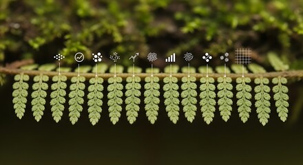 Data Insights from Nature A Fern Frond Visualized with Data Icons