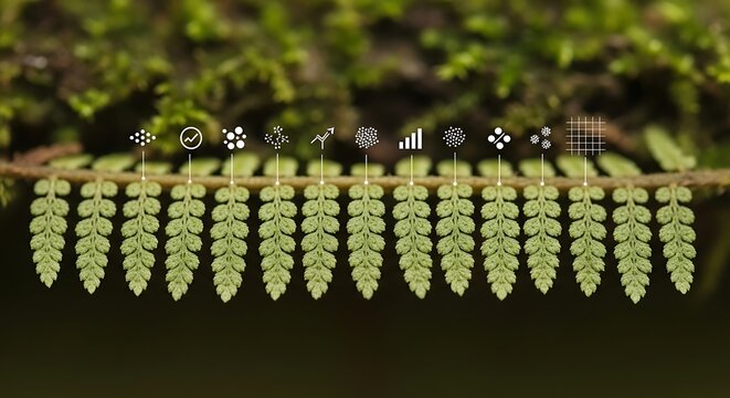 Data Insights from Nature A Fern Frond Visualized with Data Icons