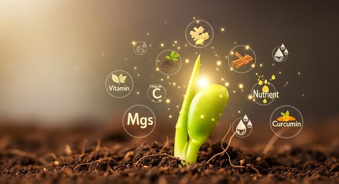 Sprout of growth and vibrant health, infused with essential vitamins and minerals