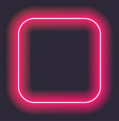 A vibrant pink neon square with a soft glowing halo, ideal for contemporary designs and tech themes.