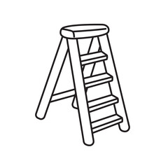 A Frame ladder line art illustration