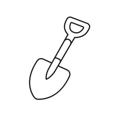 shovel line art illustration