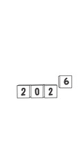 2026 in the box, template for new year. Number in the box