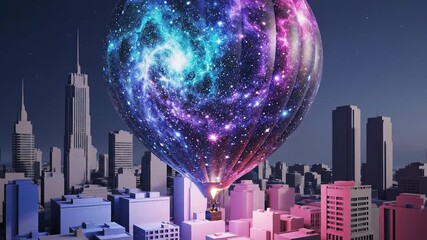 Abstract digital sphere above cityscape futuristic technology concept - Powered by Adobe