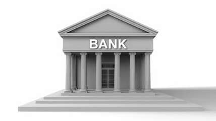 An artistic illustration of a bank building