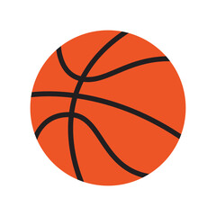 Orange basketball with black lines perfect for sports graphics, basketball related designs, team logos, and sports themed social media posts