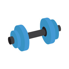 Blue dumbbell, perfect for fitness websites, gym promotions, workout blogs, personal training advertisements, and exercise equipment design