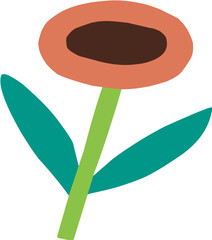 cute hand drawn cartoon flower for spring decoration