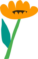 cute hand drawn cartoon flower for spring decoration