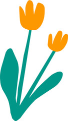 cute hand drawn cartoon flower for spring decoration