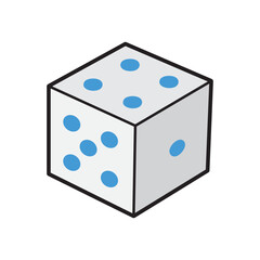 White and blue dice, ideal for gaming, gambling, and game development projects needing a stylish prop element