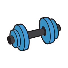 Blue dumbbell, perfect for fitness websites, gym promotions, workout blogs, personal training advertisements, and exercise equipment design