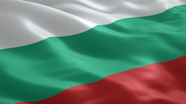 Bulgaria flag gracefully waving in a patriotic display of national pride and unity, ideal for global news, travel and cultural themes - Powered by Adobe